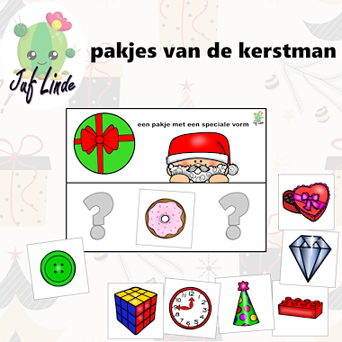 Lesmateriaal de pakjes van de kerstman (vormen) van auteur juf Linde