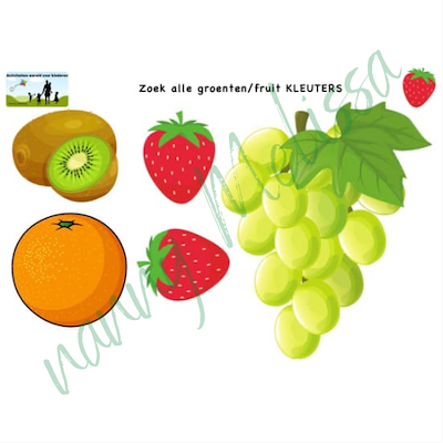 Lesmateriaal Thema eten - Zoek en sorteer het groenten/fruit KLEUTERS van auteur Nanny Melissa slide 2