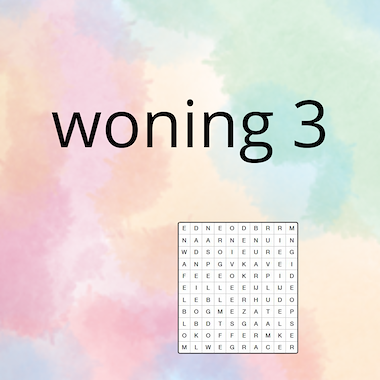 Lesmateriaal AN - mijn woning (deel 3) - spel 4: woordzoeker van auteur Peggy Van Rompaey