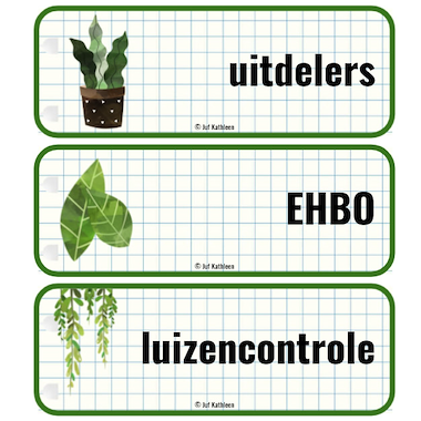 Lesmateriaal Dagritmekaarten 'planten en tuinieren' van auteur Juf Kathleen 1994 slide 4