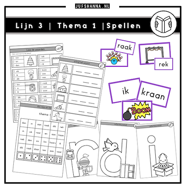 Lesmateriaal Lijn 3 | Thema 1 | Lees/spellenpakket van auteur Juf Shanna slide 2