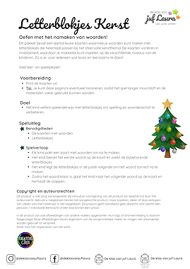 Lesmateriaal Kerst - Letterblokjes van auteur De klas van juf Laura slide 4