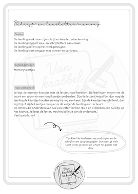 Lesmateriaal Lees- en schrijflettermemory  van auteur Van krabbel tot krul slide 4