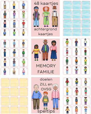 Lesmateriaal memory - familie van auteur Little Play Friends slide 1
