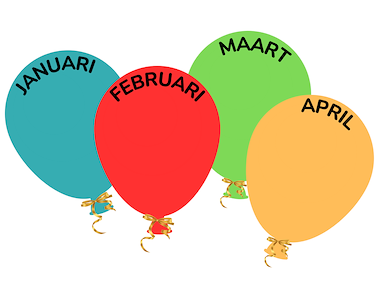 Lesmateriaal Verjaardagskalender - maanden van het jaar van auteur Tine Bols slide 2