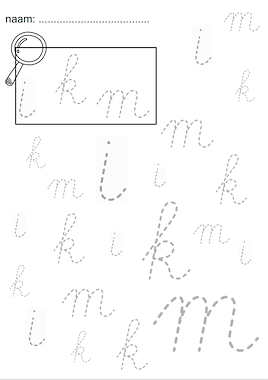 Lesmateriaal Extra werkblaadjes schrift Karakter lj 1, groep 3 van auteur Lise slide 2
