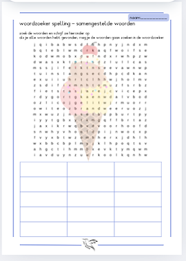 Lesmateriaal bewegend leren-spelling woordzoeker van auteur Juf Kitty B slide 1