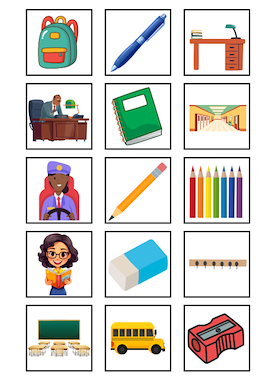 Lesmateriaal Bingo - thema terug naar school van auteur JufMyrthe slide 4