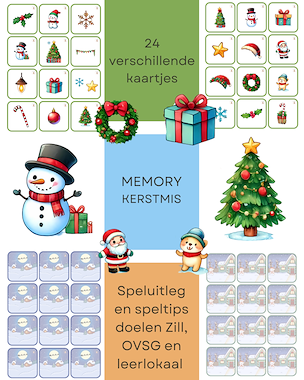 Lesmateriaal Memory kerstmis  van auteur Little Play Friends slide 1