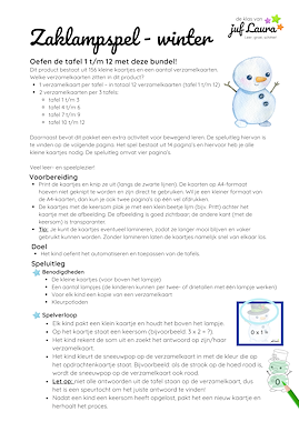 Lesmateriaal Winter - Bundel - Zaklampspel -Tafel van 1 t/m 12 van auteur De klas van juf Laura slide 4