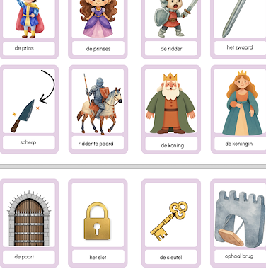 Lesmateriaal woordenschat thema ridders en prinsessen  van auteur Juf_Lore slide 2