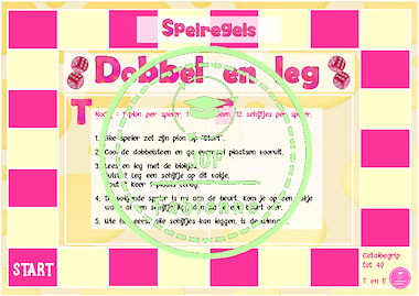 Lesmateriaal Getalbegrip tot 40 - Spelbord - Dobbel en leg van auteur Juf_Fabienne slide 3