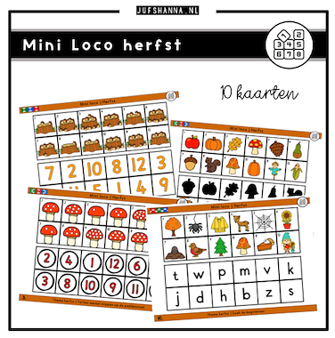 Lesmateriaal Thema herfst | Loco kaarten van auteur Juf Shanna
