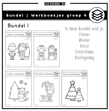 Lesmateriaal Bundel | Werkboekjes groep 4 van auteur Juf Shanna