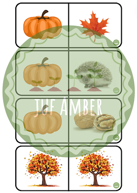 Lesmateriaal Domino - herfst van auteur juf_Amber