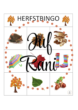 Lesmateriaal Herfstbingo van auteur Juf Rani
