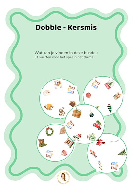 Lesmateriaal Dobble - Kerstmis van auteur Juf Lise slide 1