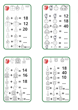Lesmateriaal Kerstige rekenpuzzels van auteur Creations by Astrid slide 1