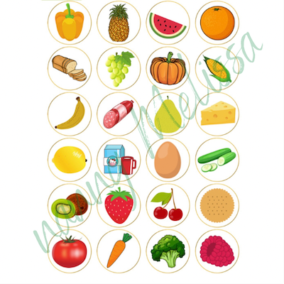Lesmateriaal Thema eten - lotto/memorie van auteur Nanny Melissa