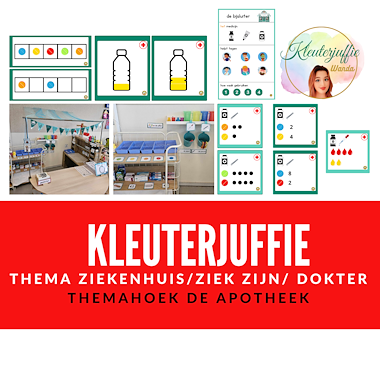 Lesmateriaal Kleuterjuffie, themahoek de apotheek  van auteur Kleuterjuffie