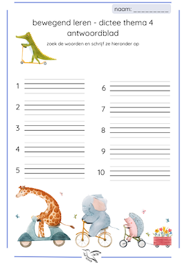 Lesmateriaal lijn 3 thema 4 - visueel dictee 1 van auteur Juf Kitty B