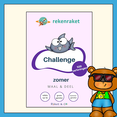 Lesmateriaal rekenchallenge zomer maal & deel van auteur Raket en Co