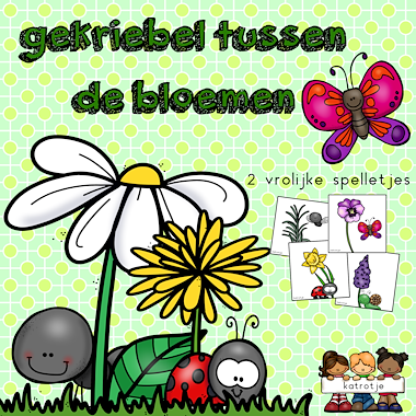 Lesmateriaal gekriebel tussen de bloemen van auteur katrotje