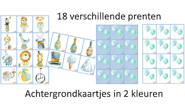 Lesmateriaal circus- carnaval: memory van auteur Little Play Friends slide 2