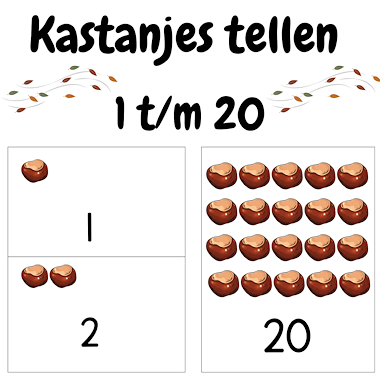 Lesmateriaal Kastanjes tellen | Herfstactiviteit kleuters peuters | 1-20 van auteur My Teacher Shares slide 2