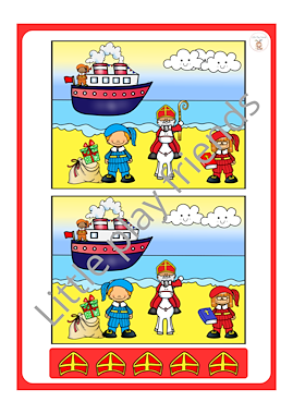 Lesmateriaal zoek de verschillen thema sinterklaas van auteur Little Play Friends slide 2