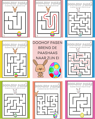 Lesmateriaal Doolhoven - pasen van auteur Little Play Friends
