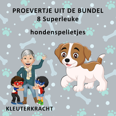 Lesmateriaal Proevertje uit 8 leuke hondenspelletjes  van auteur Kleuterkracht