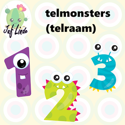 Lesmateriaal telmonsters (telraam) van auteur juf Linde