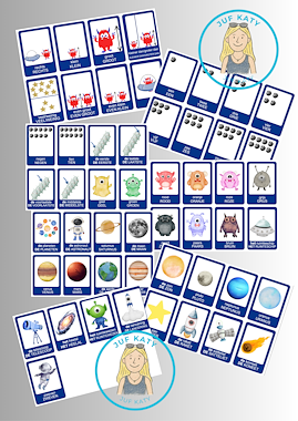 Lesmateriaal Thema ruimte : woordkaarten van auteur Juf Katy slide 2