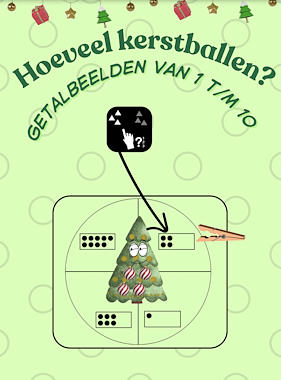 Lesmateriaal Thema Kerst : Hoeveel kerstballen? van auteur Juf Katy slide 1