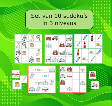Lesmateriaal Sudoku's thema ziek zijn van auteur Jabbedabbedoe