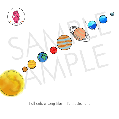 Lesmateriaal De planeten - Clip art (rechtenvrij te gebruiken) van auteur LDN Clipart slide 2