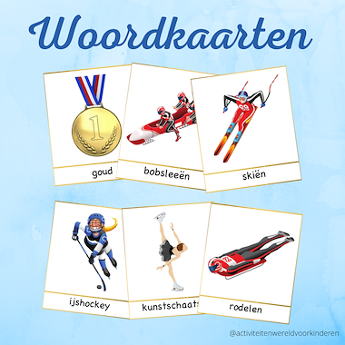 Lesmateriaal Olympische winterspelen - woordkaarten van auteur Nanny Melissa