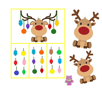 Lesmateriaal Rudolf het rendier - wiskundig kleurenspel van auteur Little Play Friends