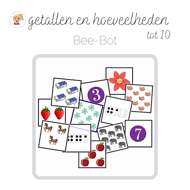 Lesmateriaal Getallen en hoeveelheden tot 10 - Bee-Bot van auteur Juf Hanne_