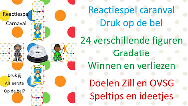 Lesmateriaal Carnaval - reactiespel - druk op de bel van auteur Little Play Friends