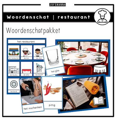Lesmateriaal Thema restaurant | Woordenschatpakket van auteur Juf Shanna