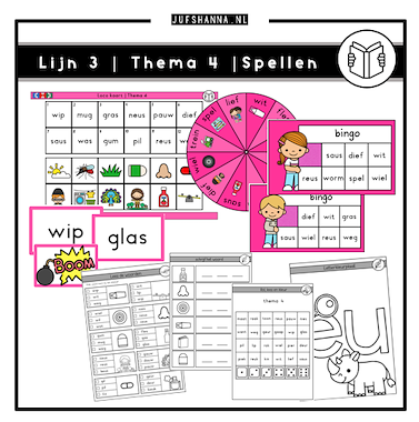 Lesmateriaal Lijn 3 | Thema 4 | Lees/spellenpakket van auteur Juf Shanna slide 2