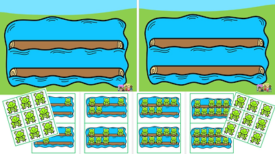 Lesmateriaal telspelletjes: 1-10, kikkers, vuurvliegjes, onderzeeërs van auteur Little Play Friends slide 2