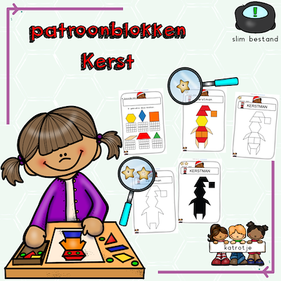 Lesmateriaal patroonblokken thema kerst van auteur katrotje