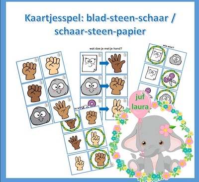 Garantie kleuring afdrijven Kaartspel schaar-steen-papier / blad-steen-schaar | Juf Laura | Samen Voor  Onderwijs