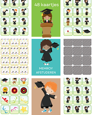 Lesmateriaal afstudeer-memory van auteur Little Play Friends