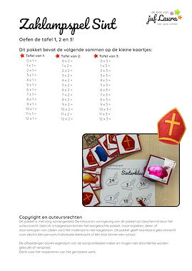 Lesmateriaal Sinterklaas - Zaklampspel - Tafel van 1 t/m 3 van auteur De klas van juf Laura slide 4