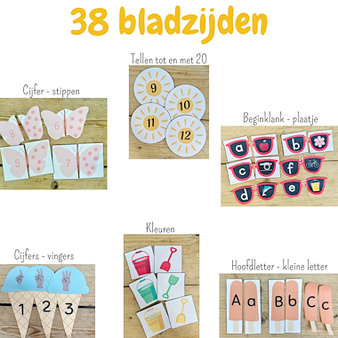 Lesmateriaal Zomer match spel kleuters | tellen cijfers kleuren letters van auteur My Teacher Shares slide 3