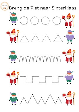 Lesmateriaal Schrijfpatronen Sinterklaas van auteur Juf Shany slide 2